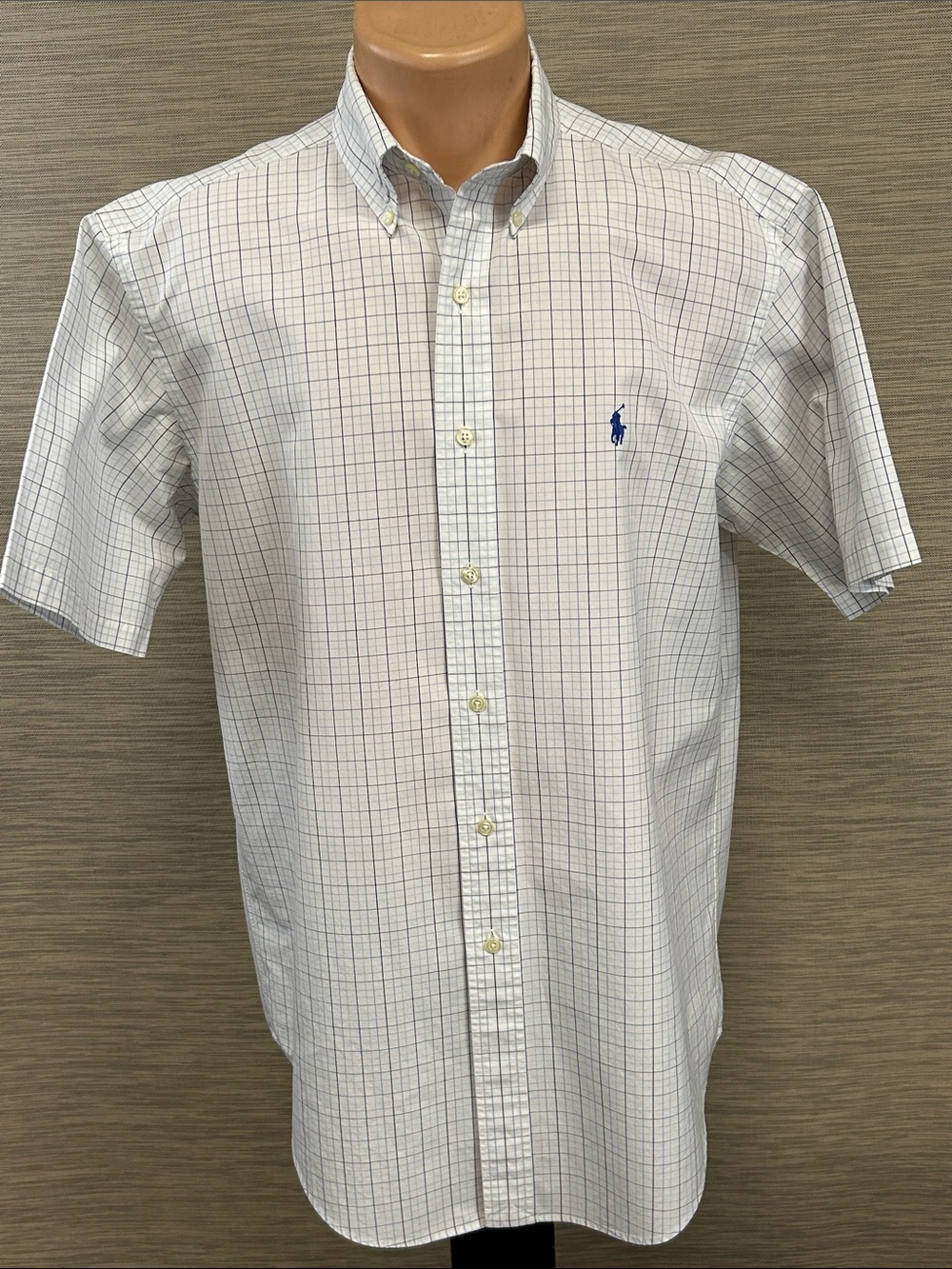 Ralph Lauren short sleeve button down collar shirt.  M